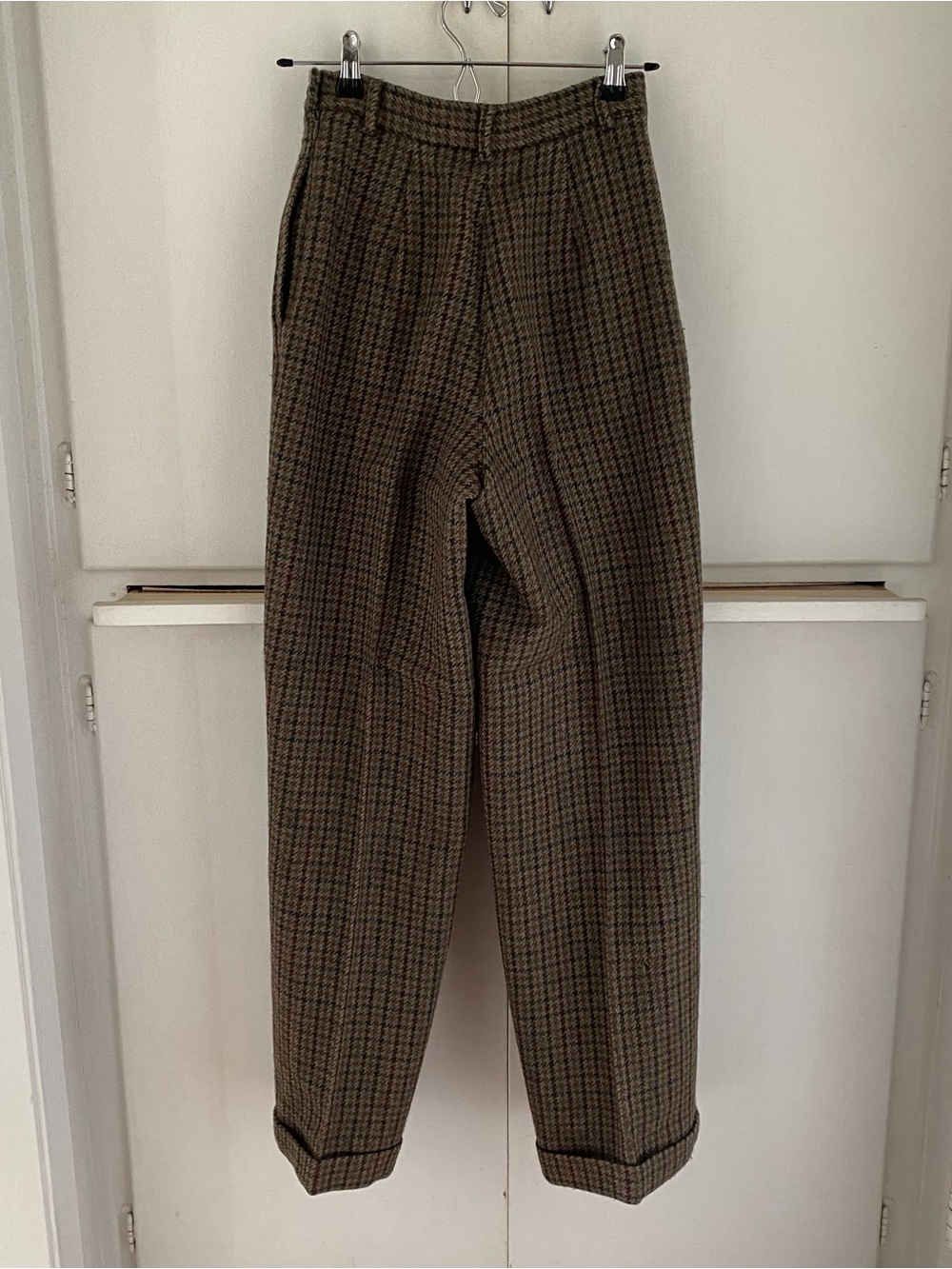 VTG Polo Ralph Lauren 100% Wool Houndstooth Pleated Trousers USA Made - 24" - Picture 2 of 11